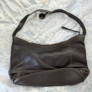 The Sak Hobo Handbag Brown Leather Womens Purse Inner Pocket Zip Up